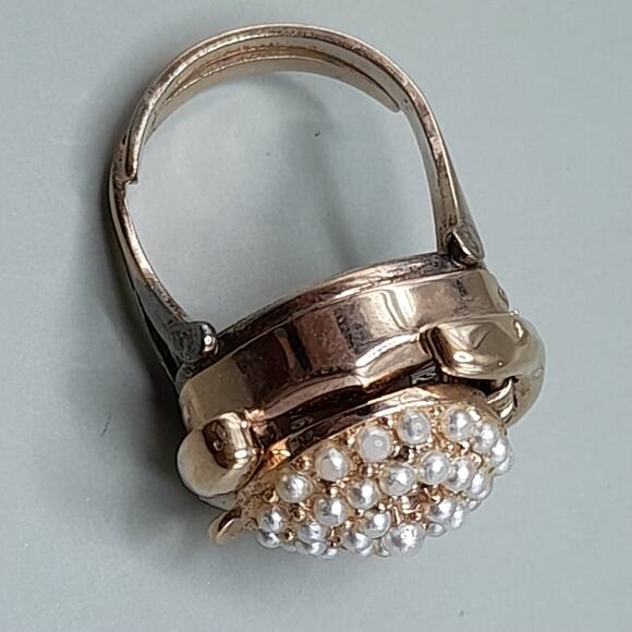 Vintage Analog Watch Ring, US Size 7.25 Adjustable, Baroness 17 Jewels - Picture 7 of 12